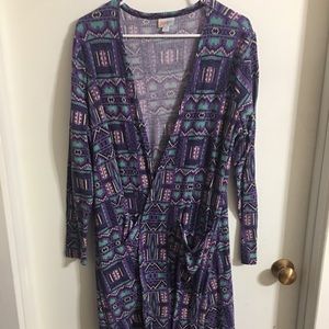 Lularoe-XL Purple Aztec Print Sarah - Gently Used